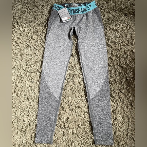 Gymshark Pants - Gymshark Flex Legging V3 - Charcoal Marl / Dusky Teal - Small